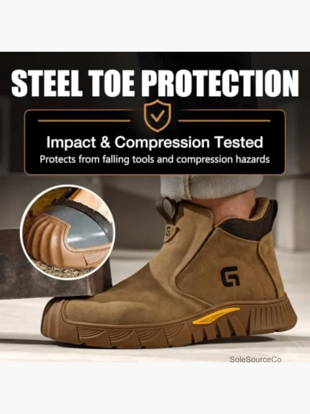 Steel Toe Work Boots Slip On Welding Safety Shoes Men's Indestructible